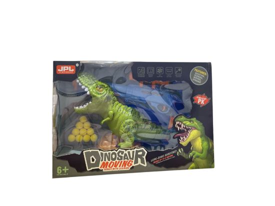 صورة لعبة تصويب تفاعلية للأطفال تتميز بديناصور وهدف تسجيل نقاط